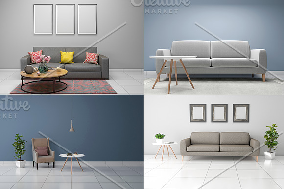 Interior Living Room Mockup V8 in Scene Creator Mockups - product preview 1