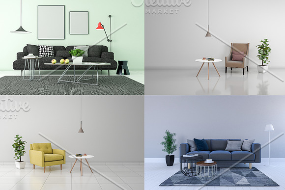 Interior Living Room Mockup V8 in Scene Creator Mockups - product preview 2