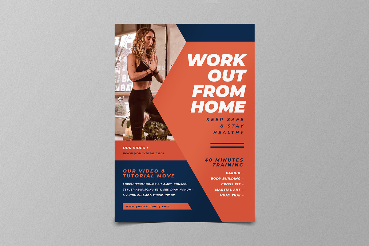 Workout from Home Flyer in Flyer Templates - product preview 8