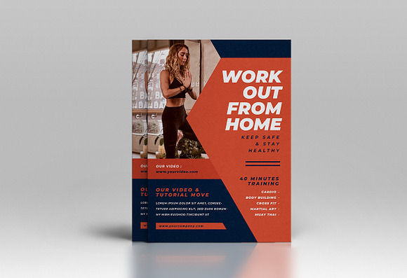 Workout from Home Flyer in Flyer Templates - product preview 1