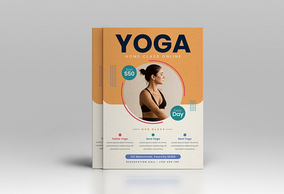 Yoga Online Flyer in Flyer Templates - product preview 1