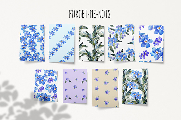 Seamless Summer Watercolor Patterns in Patterns - product preview 7