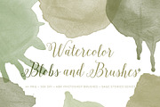 Watercolor Blob PS Brushes bonus PNG