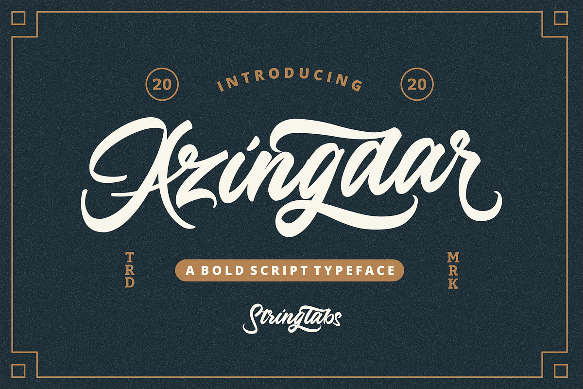 Azingdar - Retro Bold Script Font in Script Fonts - product preview 8