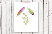 Feathers watercolor printable quote