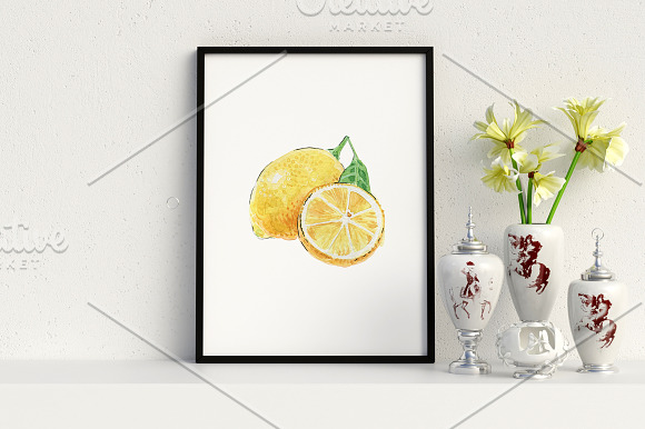 Watercolor spices, fruits in Illustrations - product preview 5