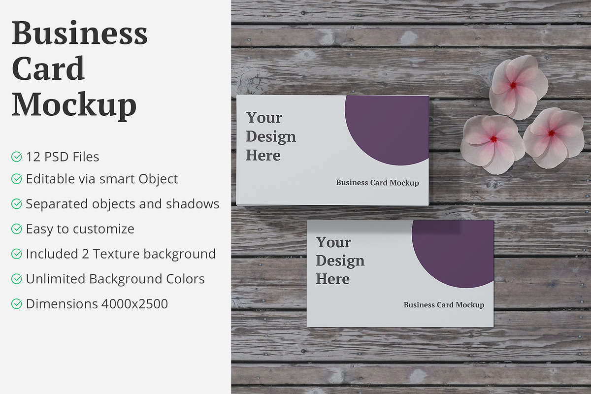 Business Card Mockup 12 PSD Files in Print Mockups - product preview 8
