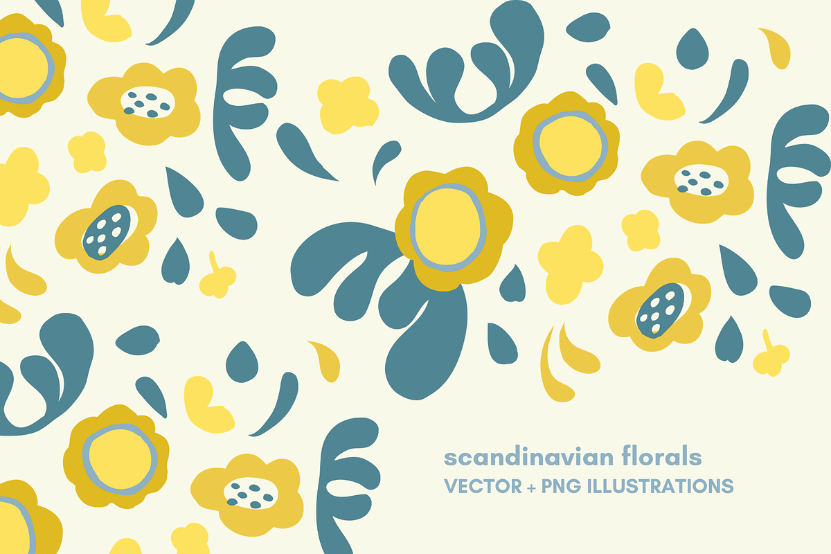 scandinavian flowers set in Graphics - product preview 8
