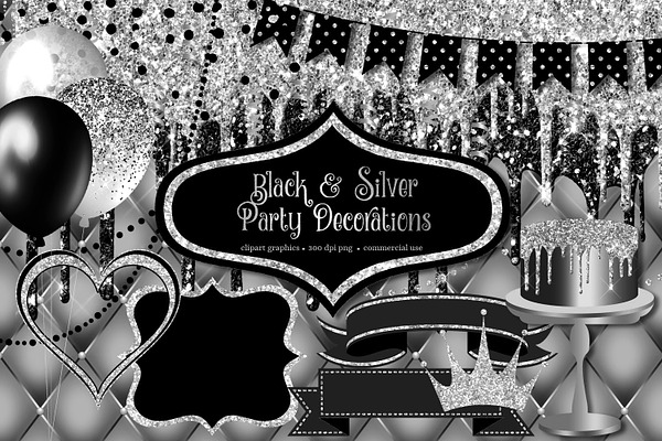 Black and Silver Party Decorations