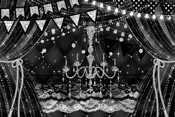 Black and Silver Party Decorations in Illustrations - product preview 1