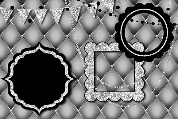 Black and Silver Party Decorations in Illustrations - product preview 3