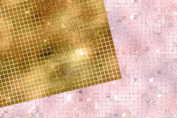 Disco Mirror Glam Digital Paper in Textures - product preview 2
