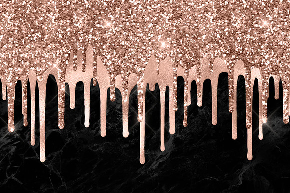 Dripping Rose Gold Clipart in Illustrations - product preview 2