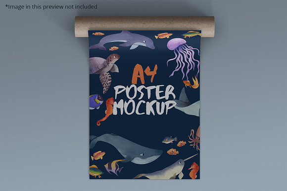 A4 Poster Mockup 12 Photoshop files in Print Mockups - product preview 1