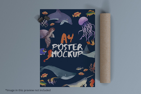 A4 Poster Mockup 12 Photoshop files in Print Mockups - product preview 4