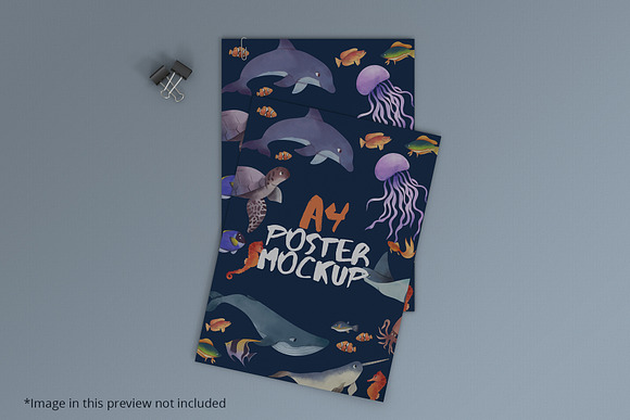 A4 Poster Mockup 12 Photoshop files in Print Mockups - product preview 5