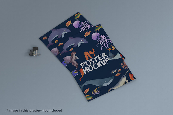 A4 Poster Mockup 12 Photoshop files in Print Mockups - product preview 10