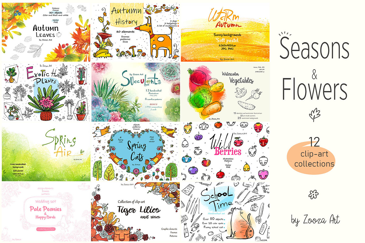 Seasons and Flowers - BUNDLE in Illustrations - product preview 8