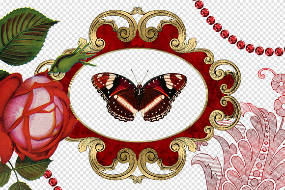 Garden Red Memories Clipart in Illustrations - product preview 1
