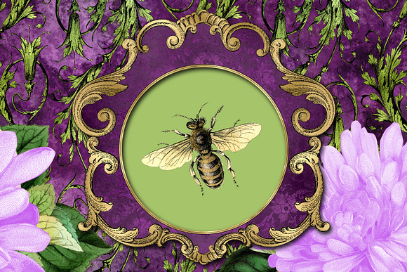 Garden Purple Memories Clipart in Illustrations - product preview 1