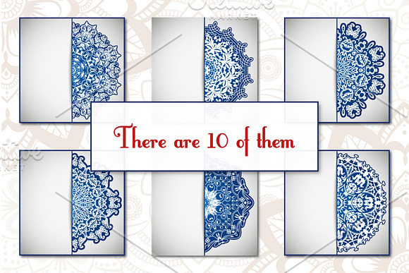 Vintage greeting cards with mandala in Business Card Templates - product preview 2