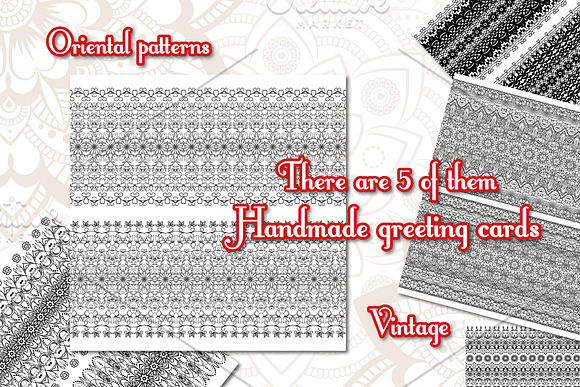Vintage greeting cards with mandala in Business Card Templates - product preview 3