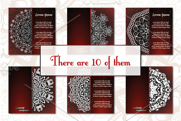 Vintage greeting cards with mandala in Business Card Templates - product preview 4