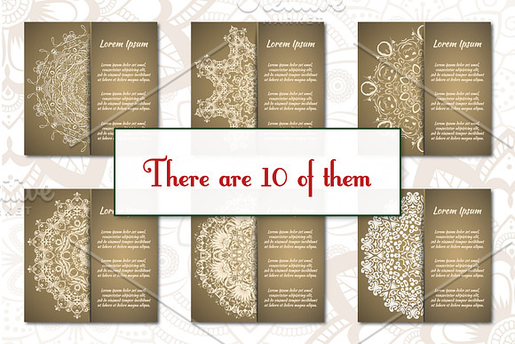 Vintage greeting cards with mandala in Business Card Templates - product preview 5