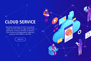 Isometric cloud service banner