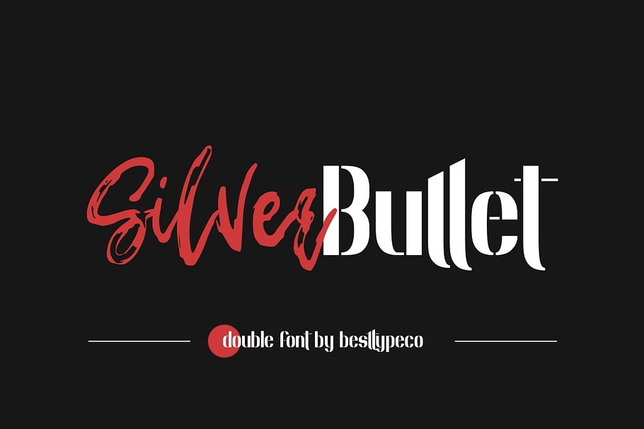 Silver Bullet double font in Script Fonts - product preview 8