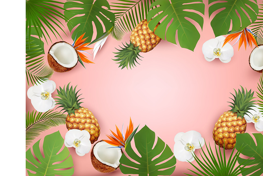 Summer tropical background with palm in Illustrations - product preview 8