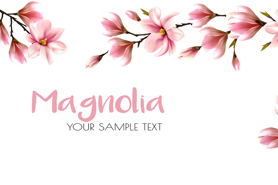 Magnolia background vector in Illustrations - product preview 8