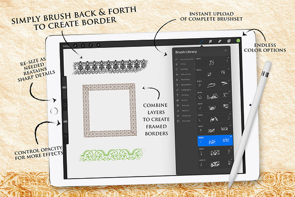 Seamless Decorative Border Brushst 1 in Add-Ons - product preview 1