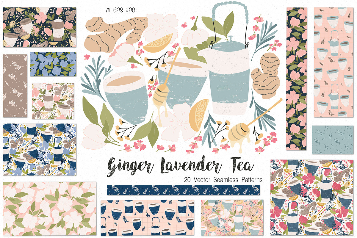 Ginger Lavender Tea in Patterns - product preview 8