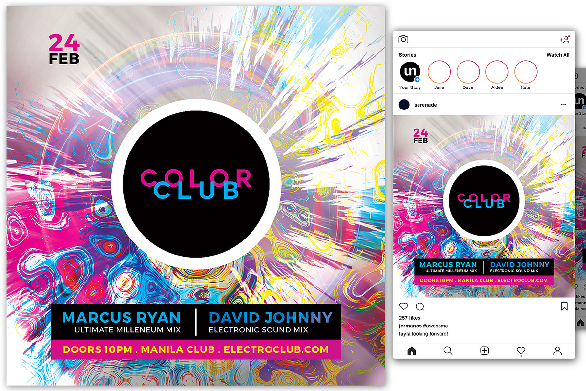 Color Club Flyer in Flyer Templates - product preview 8