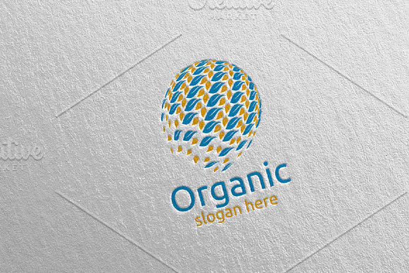 Global Natural and Organic Logo 25 in Logo Templates - product preview 3