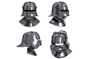 Set of Medieval Knight Sallet Helmet