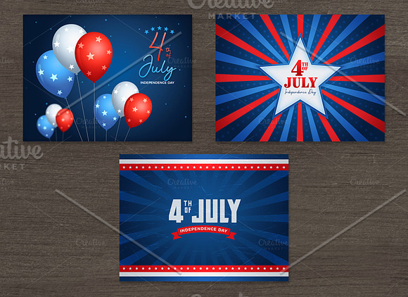 4th of July Cards / Backgrounds in Graphics - product preview 1
