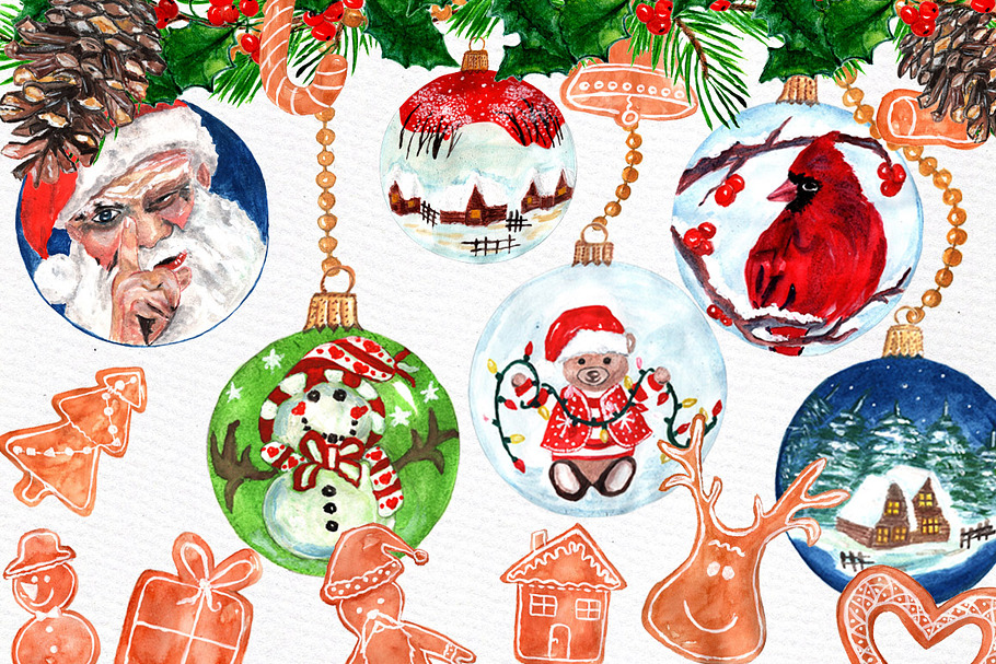 Christmas ornaments clip art