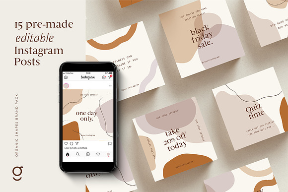 Organic Shapes Brand Pack in Instagram Templates - product preview 2