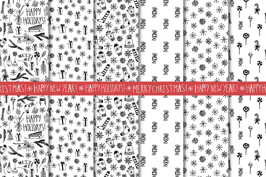 Christmas doodle set in Illustrations - product preview 8