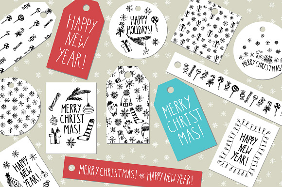 Christmas doodle set in Illustrations - product preview 2