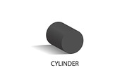 Black Cylinder Geometric Figure that