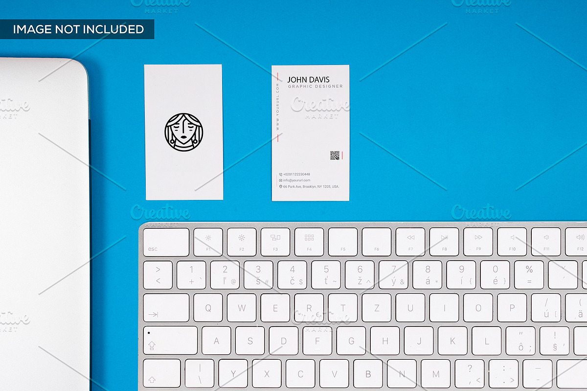 Business Card Mockup in Blue 1 in Print Mockups - product preview 8