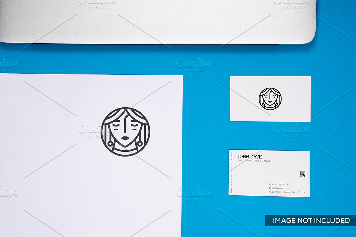 Business Card Mockup in Blue 6 in Print Mockups - product preview 8