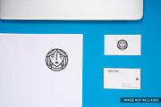 Business Card Mockup in Blue 6