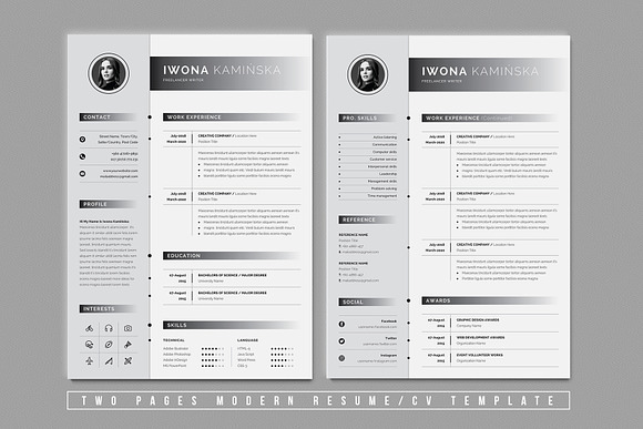 Modern Resume Template Word in Resume Templates - product preview 1