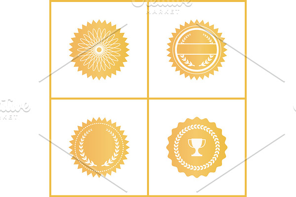 Round Gold Certificate Emblems for