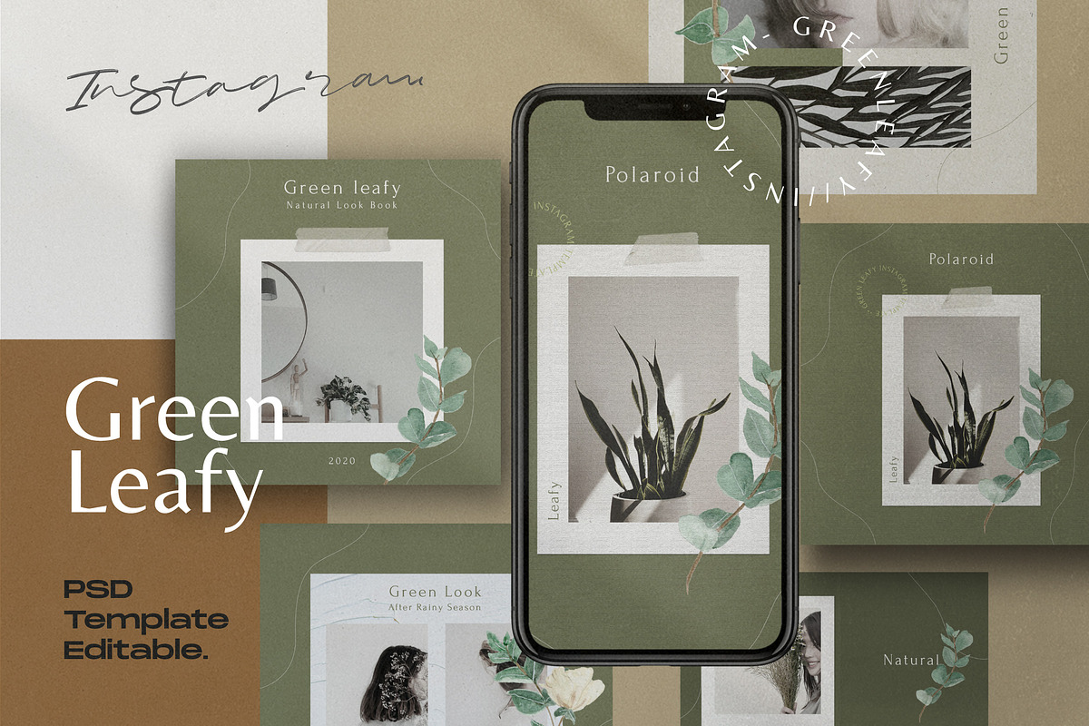 Green Leafy - Social Media Template in Instagram Templates - product preview 8