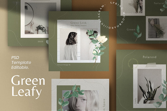 Green Leafy - Social Media Template in Instagram Templates - product preview 5